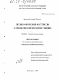 Бродский, Андрей Львович. Экономические интересы мезоэкономического уровня: дис. кандидат экономических наук: 08.00.01 - Экономическая теория. Пятигорск. 2005. 180 с.