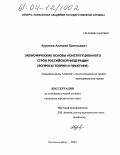 Курилов, Алексей Евгеньевич. Экономические основы конституционного строя Российской Федерации: Вопросы теории и практики: дис. кандидат юридических наук: 12.00.02 - Конституционное право; муниципальное право. Ростов-на-Дону. 2004. 212 с.