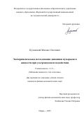 Кучинский Михаил Олегович. Экспериментальное исследование динамики пузырьков в жидкости при ультразвуковом воздействии: дис. кандидат наук: 00.00.00 - Другие cпециальности. Пермский федеральный исследовательский центр Уральского отделения Российской академии наук. 2026. 126 с.