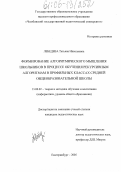 Лебедева, Татьяна Николаевна. Формирование алгоритмического мышления школьников в процессе обучения рекурсивным алгоритмам в профильных классах средней общеобразовательной школы: дис. кандидат педагогических наук: 13.00.02 - Теория и методика обучения и воспитания (по областям и уровням образования). Екатеринбург. 2005. 219 с.