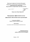 Хайретдинов, Надир Рафикович. Формирование эффективной системы финансового обеспечения малых организаций: дис. кандидат экономических наук: 08.00.10 - Финансы, денежное обращение и кредит. Москва. 2010. 203 с.
