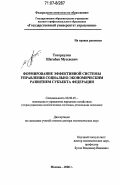 Тоторкулов, Шагабан Муссаевич. Формирование эффективной системы управления социально-экономическим развитием субъекта федерации: дис. доктор экономических наук: 08.00.05 - Экономика и управление народным хозяйством: теория управления экономическими системами; макроэкономика; экономика, организация и управление предприятиями, отраслями, комплексами; управление инновациями; региональная экономика; логистика; экономика труда. Москва. 2006. 317 с.