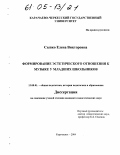 Сыпко, Елена Викторовна. Формирование эстетического отношения к музыке у младших школьников: дис. кандидат педагогических наук: 13.00.01 - Общая педагогика, история педагогики и образования. Карачаевск. 2004. 184 с.