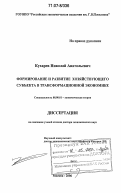 Кухарев, Николай Анатольевич. Формирование и развитие хозяйствующего субъекта в трансформационной экономике: дис. доктор экономических наук: 08.00.01 - Экономическая теория. Москва. 2006. 305 с.