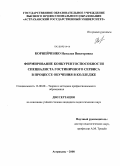 Корнейченко, Наталья Викторовна. Формирование конкурентоспособности специалиста гостиничного сервиса в процессе обучения в колледже: дис. кандидат педагогических наук: 13.00.08 - Теория и методика профессионального образования. Астрахань. 2008. 144 с.