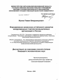 Жуков, Павел Владимирович. Формирование механизма устойчивого развития международных торгово-промышленных организаций в России: дис. кандидат экономических наук: 08.00.05 - Экономика и управление народным хозяйством: теория управления экономическими системами; макроэкономика; экономика, организация и управление предприятиями, отраслями, комплексами; управление инновациями; региональная экономика; логистика; экономика труда. Москва. 2009. 166 с.