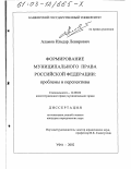 Аламов, Ильдар Ленирович. Формирование муниципального права Российской Федерации: Проблемы и перспективы: дис. кандидат юридических наук: 12.00.02 - Конституционное право; муниципальное право. Уфа. 2002. 211 с.