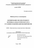 Швабауэр, Ольга Александровна. Формирование образовательного потенциала педагогического вуза в условиях модернизации высшей школы: дис. кандидат педагогических наук: 13.00.01 - Общая педагогика, история педагогики и образования. Томск. 2006. 189 с.