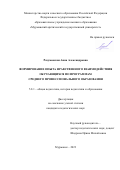 Разумовская Анна Александровна. Формирование опыта нравственного взаимодействия обучающихся по программам среднего профессионального образования: дис. кандидат наук: 00.00.00 - Другие cпециальности. ФГБОУ ВО «Самарский государственный социально-педагогический университет». 2023. 275 с.