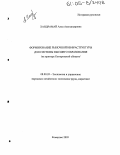 Хандрамай, Алла Александровна. Формирование рыночной инфраструктуры для системы высшего образования: На примере Кемеровской области: дис. кандидат экономических наук: 08.00.05 - Экономика и управление народным хозяйством: теория управления экономическими системами; макроэкономика; экономика, организация и управление предприятиями, отраслями, комплексами; управление инновациями; региональная экономика; логистика; экономика труда. Кемерово. 2005. 198 с.