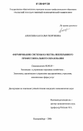 Алексеева, Наталья Георгиевна. Формирование системы качества непрерывного профессионального образования: дис. кандидат экономических наук: 08.00.05 - Экономика и управление народным хозяйством: теория управления экономическими системами; макроэкономика; экономика, организация и управление предприятиями, отраслями, комплексами; управление инновациями; региональная экономика; логистика; экономика труда. Екатеринбург. 2006. 176 с.