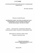 Мамонтов, Андрей Игоревич. Функциональные системы полиномов и их применение в программировании для вычислительных систем и сетей: дис. кандидат технических наук: 05.13.11 - Математическое и программное обеспечение вычислительных машин, комплексов и компьютерных сетей. Москва. 2007. 124 с.
