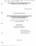 Краснова, Оксана Викторовна. Информационный механизм развития системы воспитательных взаимодействий педагога и воспитанника: дис. кандидат педагогических наук: 13.00.01 - Общая педагогика, история педагогики и образования. Пенза. 2003. 187 с.