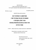 Шаблов, Николай Николаевич. История развития системы подготовки специалистов пожарной безопасности в России: дис. кандидат педагогических наук: 13.00.01 - Общая педагогика, история педагогики и образования. Санкт-Петербург. 2004. 158 с.