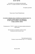 Куроленко, Елена Михайловна. Художественно-педагогическая деятельность профессионального музыканта в образовательных учреждениях социальной сферы: дис. кандидат педагогических наук: 13.00.08 - Теория и методика профессионального образования. Москва. 2006. 189 с.