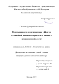 Габышев, Дмитрий Николаевич. Коллективные и релятивистские эффекты нелинейной динамики заряженных частиц в неравновесной плазме: дис. кандидат наук: 01.04.02 - Теоретическая физика. Москва. 2017. 128 с.