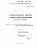 Михайловский, Роман Александрович. Конкурентные стратегии поведения сельхозтоваропроизводителей регионов аграрной специализации: типология и механизм реализации: На примере Ростовской области: дис. кандидат экономических наук: 08.00.05 - Экономика и управление народным хозяйством: теория управления экономическими системами; макроэкономика; экономика, организация и управление предприятиями, отраслями, комплексами; управление инновациями; региональная экономика; логистика; экономика труда. Ростов-на-Дону. 2003. 154 с.