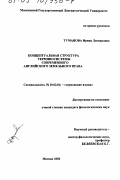 Туманова, Ирина Леонидовна. Концептуальная структура терминосистемы современного английского земельного права: дис. кандидат филологических наук: 10.02.04 - Германские языки. Москва. 2002. 315 с.