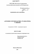 Евдокимова, Вера Ивановна. Лечение и профилактика травматизма у свиней: дис. кандидат ветеринарных наук: 16.00.05 - Ветеринарная хирургия. Вологда-Молочное. 2007. 152 с.