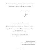 Минюшкин Дмитрий Николаевич. Математическое моделирование изменения формы метеороидного тела при аэродинамическом нагреве: дис. кандидат наук: 00.00.00 - Другие cпециальности. ФГБОУ ВО «Московский авиационный институт (национальный исследовательский университет)». 2023. 111 с.
