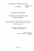 Коновалова, Анастасия Игоревна. Механизм развития гостиничной индустрии Российской Федерации: дис. кандидат экономических наук: 08.00.05 - Экономика и управление народным хозяйством: теория управления экономическими системами; макроэкономика; экономика, организация и управление предприятиями, отраслями, комплексами; управление инновациями; региональная экономика; логистика; экономика труда. Москва. 2007. 217 с.