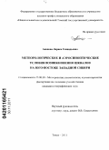 Ананова, Лариса Геннадьевна. Метеорологические и аэросиноптические условия возникновения шквалов на юго-востоке Западной Сибири: дис. кандидат географических наук: 25.00.30 - Метеорология, климатология, агрометеорология. Томск. 2011. 193 с.