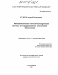 Рудков, Андрей Геннадьевич. Методологические основы формирования системы негосударственного пенсионного обеспечения: дис. кандидат экономических наук: 08.00.01 - Экономическая теория. Санкт-Петербург. 2004. 158 с.