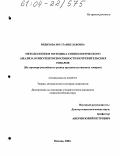 Бидихова, Ия Станиславовна. Методология и методика социологического анализа конкурентоспособности потребительских товаров: На примере российского рынка продовольственных товаров: дис. кандидат социологических наук: 22.00.01 - Теория, методология и история социологии. Москва. 2004. 186 с.