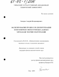 Захаров, Андрей Владимирович. Моделирование процессов дискретизации многомерных неизотропных данных методами теории квантизации: дис. кандидат физико-математических наук: 05.13.18 - Математическое моделирование, численные методы и комплексы программ. Уфа. 2004. 137 с.