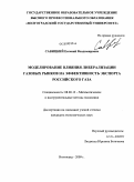 Савицкий, Евгений Владимирович. Моделирование влияния либерализации газовых рынков на эффективность экспорта российского газа: дис. кандидат экономических наук: 08.00.13 - Математические и инструментальные методы экономики. Волгоград. 2009. 165 с.