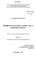 Хохлов, Игорь Владимирович. Морфогенез патологии печени у кур в возрастном аспекте: дис. кандидат ветеринарных наук: 16.00.02 - Патология, онкология и морфология животных. Екатеринбург. 2007. 218 с.