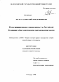 Яковлев, Дмитрий Владимирович. Надпозитивное право и законодательство Российской Федерации: общетеоретические проблемы согласования: дис. кандидат юридических наук: 12.00.01 - Теория и история права и государства; история учений о праве и государстве. Белгород. 2008. 188 с.