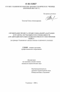 Хохлова, Елена Алекснадровна. Оптимизация процесса профессиональной адаптации курсантов, обучающихся по специальности "организация морально-психологического обеспечения войск": на примере Ульяновского высшего военно-технического училища: дис. кандидат педагогических наук: 13.00.08 - Теория и методика профессионального образования. Ульяновск. 2006. 178 с.