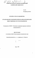 Яковлева, Елена Владимировна. Организационно-экономический механизм формирования инвестиционных ресурсов предприятия: дис. кандидат экономических наук: 08.00.05 - Экономика и управление народным хозяйством: теория управления экономическими системами; макроэкономика; экономика, организация и управление предприятиями, отраслями, комплексами; управление инновациями; региональная экономика; логистика; экономика труда. Уфа. 1999. 158 с.