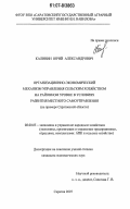 Калинин, Юрий Александрович. Организационно-экономический механизм управления сельским хозяйством на районном уровне в условиях развития местного самоуправления: на примере Саратовской области: дис. кандидат экономических наук: 08.00.05 - Экономика и управление народным хозяйством: теория управления экономическими системами; макроэкономика; экономика, организация и управление предприятиями, отраслями, комплексами; управление инновациями; региональная экономика; логистика; экономика труда. Саратов. 2007. 255 с.