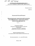 Балановский, Евгений Игоревич. Организационно-экономический механизм внутрифирменного управления бизнес-процессами предприятия: дис. кандидат экономических наук: 08.00.05 - Экономика и управление народным хозяйством: теория управления экономическими системами; макроэкономика; экономика, организация и управление предприятиями, отраслями, комплексами; управление инновациями; региональная экономика; логистика; экономика труда. Москва. 2005. 193 с.