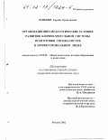 Данькин, Сергей Ермолаевич. Организационно-педагогические условия развития блочно-модульной системы подготовки специалистов в профессиональном лицее: дис. кандидат педагогических наук: 13.00.01 - Общая педагогика, история педагогики и образования. Москва. 2002. 234 с.