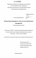 Кучков, Сергей Борисович. Организация инженерных служб сельскохозяйственных предприятий: на примере Пермского края: дис. кандидат экономических наук: 08.00.05 - Экономика и управление народным хозяйством: теория управления экономическими системами; макроэкономика; экономика, организация и управление предприятиями, отраслями, комплексами; управление инновациями; региональная экономика; логистика; экономика труда. Екатеринбург. 2007. 179 с.