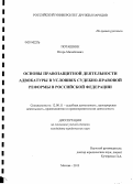 Поташник, Игорь Михайлович. Основы правозащитной деятельности адвокатуры в условиях судебно-правовой реформы в Российской Федерации: дис. кандидат наук: 12.00.11 - Судебная власть, прокурорский надзор, организация правоохранительной деятельности, адвокатура. Москва. 2013. 166 с.