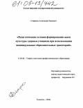 Стариков, Александр Павлович. Педагогические условия формирования основ культуры здоровья учащихся при использовании индивидуальных образовательных траекторий: дис. кандидат педагогических наук: 13.00.08 - Теория и методика профессионального образования. Тольятти. 2004. 233 с.