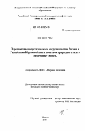 Юн Бюн Чол. Перспективы энергетического сотрудничества России и Республики Корея в области поставок природного газа в Республику Корея: дис. кандидат экономических наук: 08.00.14 - Мировая экономика. Москва. 2007. 149 с.