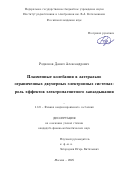 Родионов Данил Александрович. Плазменные колебания в латерально ограниченных двумерных электронных системах: роль эффектов электромагнитного запаздывания: дис. кандидат наук: 00.00.00 - Другие cпециальности. ФГБУН «Институт радиотехники и электроники имени В.А. Котельникова Российской академии наук». 2025. 96 с.