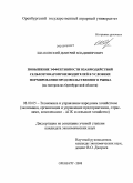 Шпаковский, Дмитрий Владимирович. Повышение эффективности взаимодействий сельхозтоваропроизводителей в условиях формирования продовольственного рынка: на материалах Оренбургской области: дис. кандидат экономических наук: 08.00.05 - Экономика и управление народным хозяйством: теория управления экономическими системами; макроэкономика; экономика, организация и управление предприятиями, отраслями, комплексами; управление инновациями; региональная экономика; логистика; экономика труда. Оренбург. 2008. 179 с.