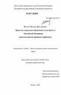 Шитов, Михаил Викторович. Право на социальное обеспечение по возрасту в Российской Федерации: конституционно-правовые проблемы: дис. кандидат юридических наук: 12.00.02 - Конституционное право; муниципальное право. Москва. 2006. 217 с.