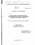 Слободнюк, Елена Геннадьевна. Профессионально-ценностные ориентации как фактор становления личности будущего учителя: дис. кандидат педагогических наук: 13.00.08 - Теория и методика профессионального образования. Магнитогорск. 2000. 192 с.
