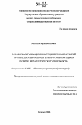 Михайлов, Юрий Васильевич. Разработка организационно-методических мероприятий по согласованию ресурсов в многофазовых моделях развития металлургического производства: дис. кандидат технических наук: 05.02.22 - Организация производства (по отраслям). Норильск. 2006. 160 с.