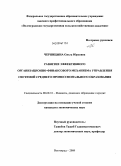 Черницына, Ольга Юрьевна. Развитие эффективного организационно-финансового механизма управления системой среднего профессионального образования: дис. кандидат экономических наук: 08.00.10 - Финансы, денежное обращение и кредит. Волгоград. 2009. 250 с.