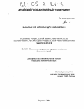 Малаханов, Александр Николаевич. Развитие социальной инфраструктуры как инструмента реализации социальной ответственности работодателей: дис. кандидат экономических наук: 08.00.05 - Экономика и управление народным хозяйством: теория управления экономическими системами; макроэкономика; экономика, организация и управление предприятиями, отраслями, комплексами; управление инновациями; региональная экономика; логистика; экономика труда. Барнаул. 2004. 276 с.