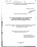Кравцов, Михаил Владимирович. Ресурсно-экономическое обеспечение корпоративного управления финансово-промышленных групп: дис. кандидат экономических наук: 08.00.05 - Экономика и управление народным хозяйством: теория управления экономическими системами; макроэкономика; экономика, организация и управление предприятиями, отраслями, комплексами; управление инновациями; региональная экономика; логистика; экономика труда. Санкт-Петербург. 2000. 204 с.