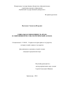 Пунченко Станислав Игоревич. СОЦИАЛЬНАЯ ЭФФЕКТИВНОСТЬ ПРАВА В СОВРЕМЕННОЙ РОССИИ (ТЕОРЕТИЧЕСКИЙ АСПЕКТ): дис. кандидат наук: 12.00.01 - Теория и история права и государства; история учений о праве и государстве. ФГБОУ ВО «Кубанский государственный университет». 2017. 169 с.